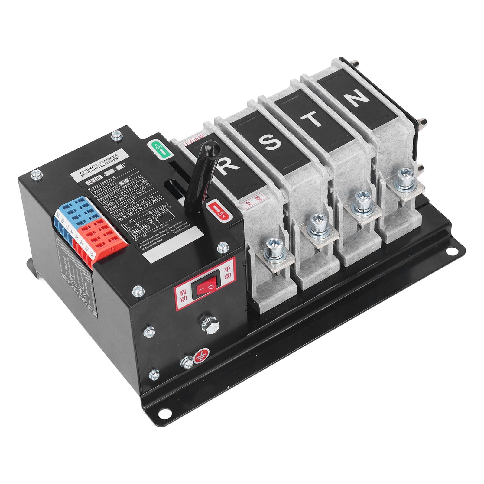 Dual Power Automatischer Transferschalter 4P AC400V Automatischer Transferschalter PC Flammhemmende Silberkontakte Millisekunden-Umschaltung Automatisches Handbuch für Generator Factory Mall