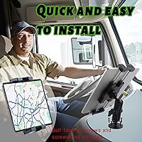 Vista 6 de Soporte de metal para tableta, camión, automóvil, vehículo, base de taladro industrial resistente, soporte para tableta, para tableta, tableta