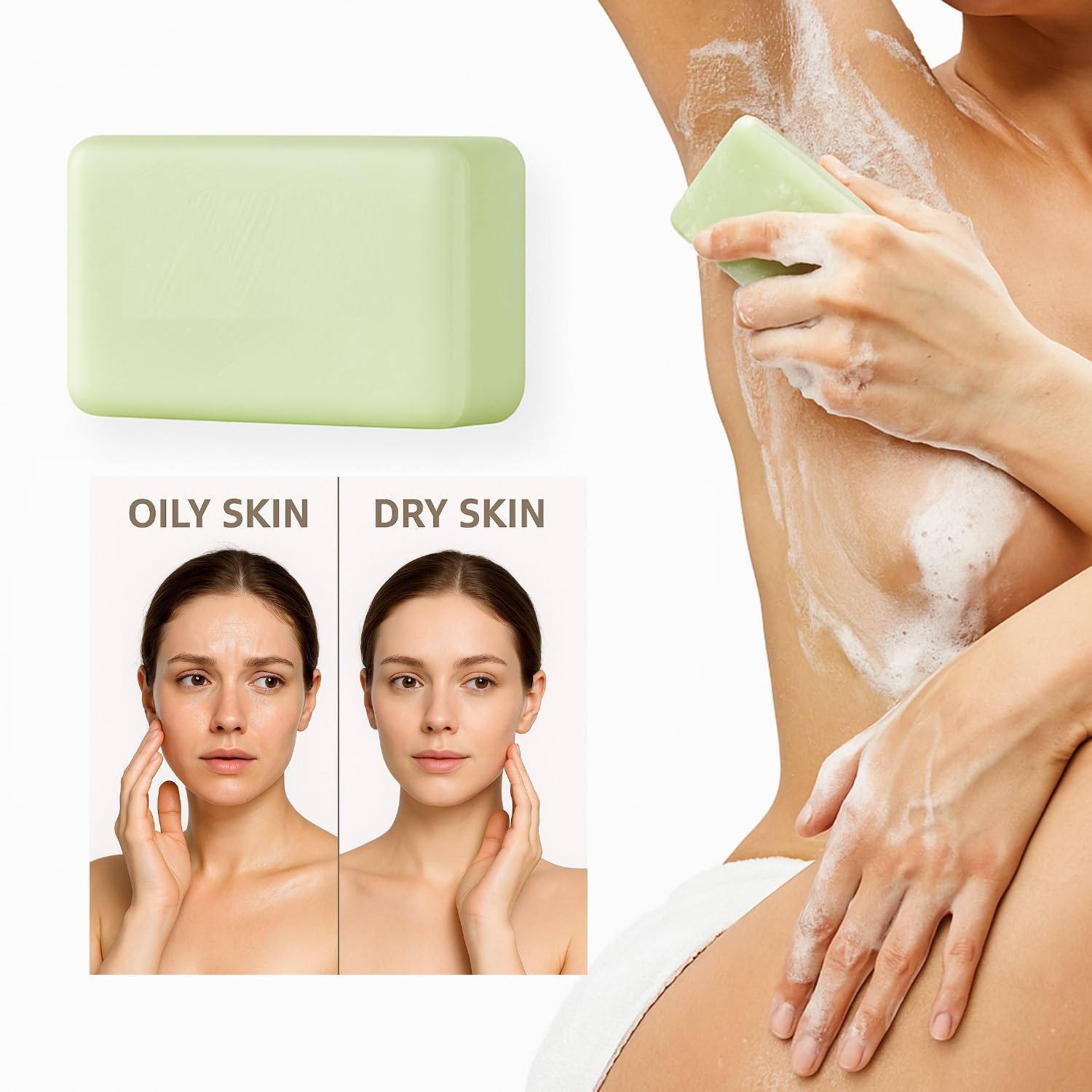 Sapone olio di albero tè viso corpo, sapone lenitivo arricchito con olio di albero tè, Saponi dolce albero viso corpo, Saponi detergente profondo che aiuta a rimuovere impurità odori (5pcs)