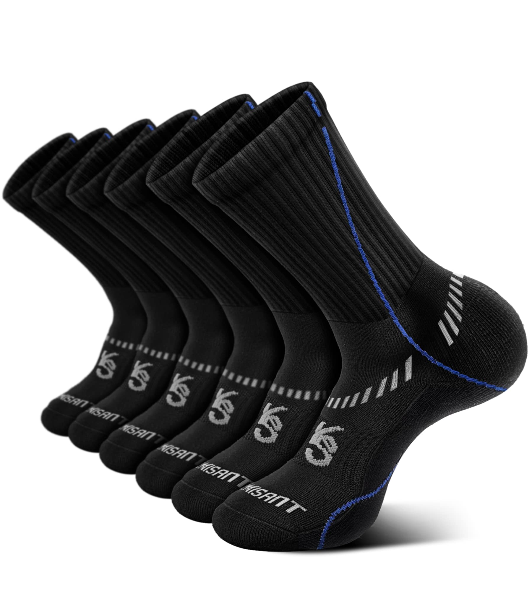 KEMISANTMens Calf Socks, Sports Running Athletic Socks Compression for Men with Full Cushioned Sole