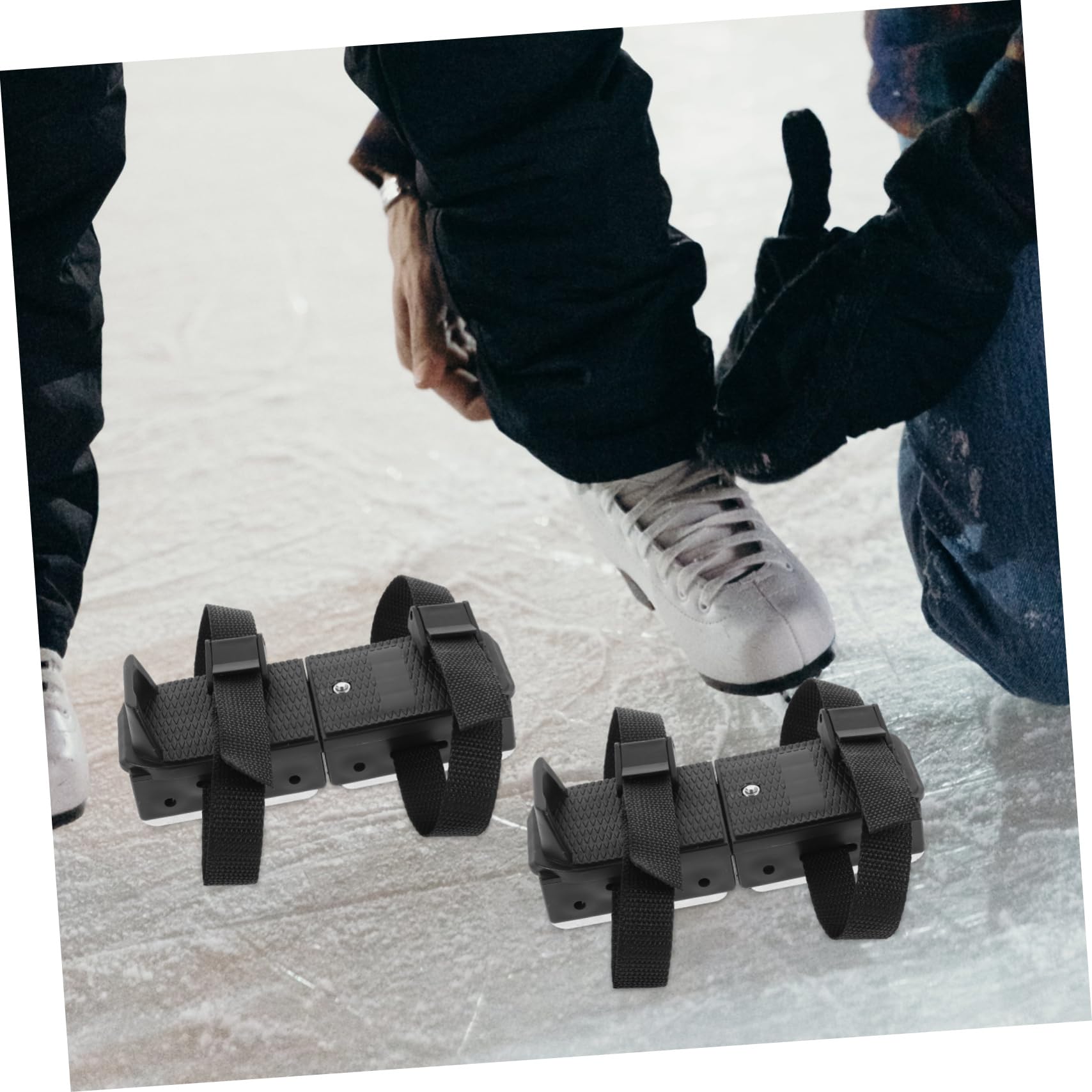 Toddmomy Adjustable Kids Ice Skates with Straps Toddlers Figure Skates for Girls Boys Sturdy Plastic for Kids Skating