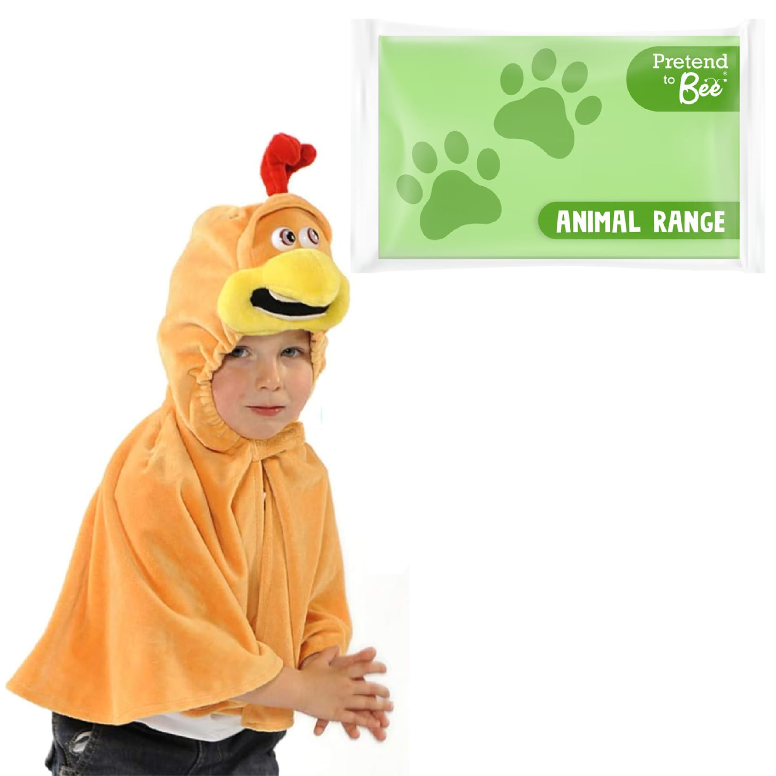 PRETEND TO BEE Chicken Cape Dress Up Costume for Kids, 3-7 Years