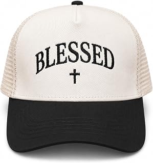 Blessed Hat, Embroidered Christian Trucker Hat, Faith Cap, Religious Gift