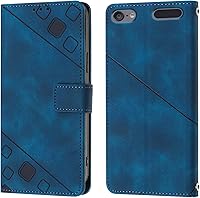Vista 8 de Funda para iPod Touch 5, iPod Touch 7 Wallet Funda para teléfono con [tarjetero de crédito] Textura de sangría PU Flip Funda de cuero para iPod