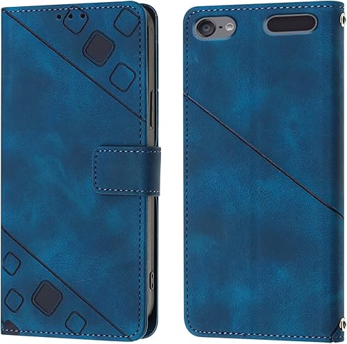 Miniatura 8 de Funda para iPod Touch 5, iPod Touch 7 Wallet Funda para teléfono con [tarjetero de crédito] Textura de sangría PU Flip Funda de cuero para iPod