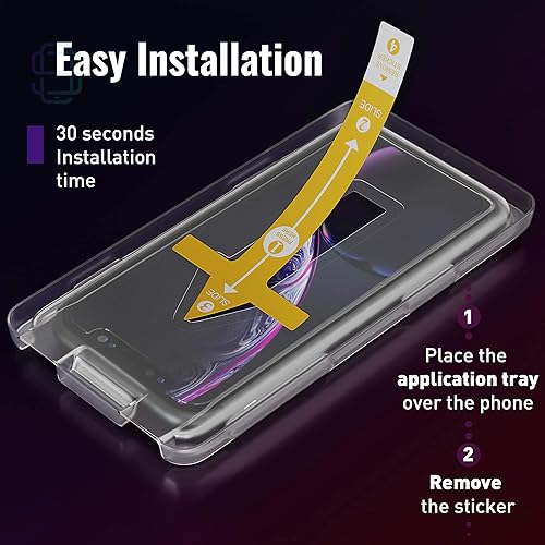 Miniatura 2 de Protector de pantalla para iPhone 11 XR (paquete de 2) con kit de instalación fácil de alinear automáticamente, vidrio templado para iPhone 11, XR