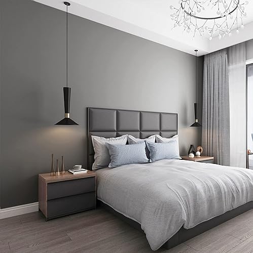 Miniatura 4 de Papel tapiz gris de 24 x 118 pulgadas, color gris, autoadhesivo, pelar y pegar, papel tapiz adhesivo gris, impermeable, extraíble, decorativo, para