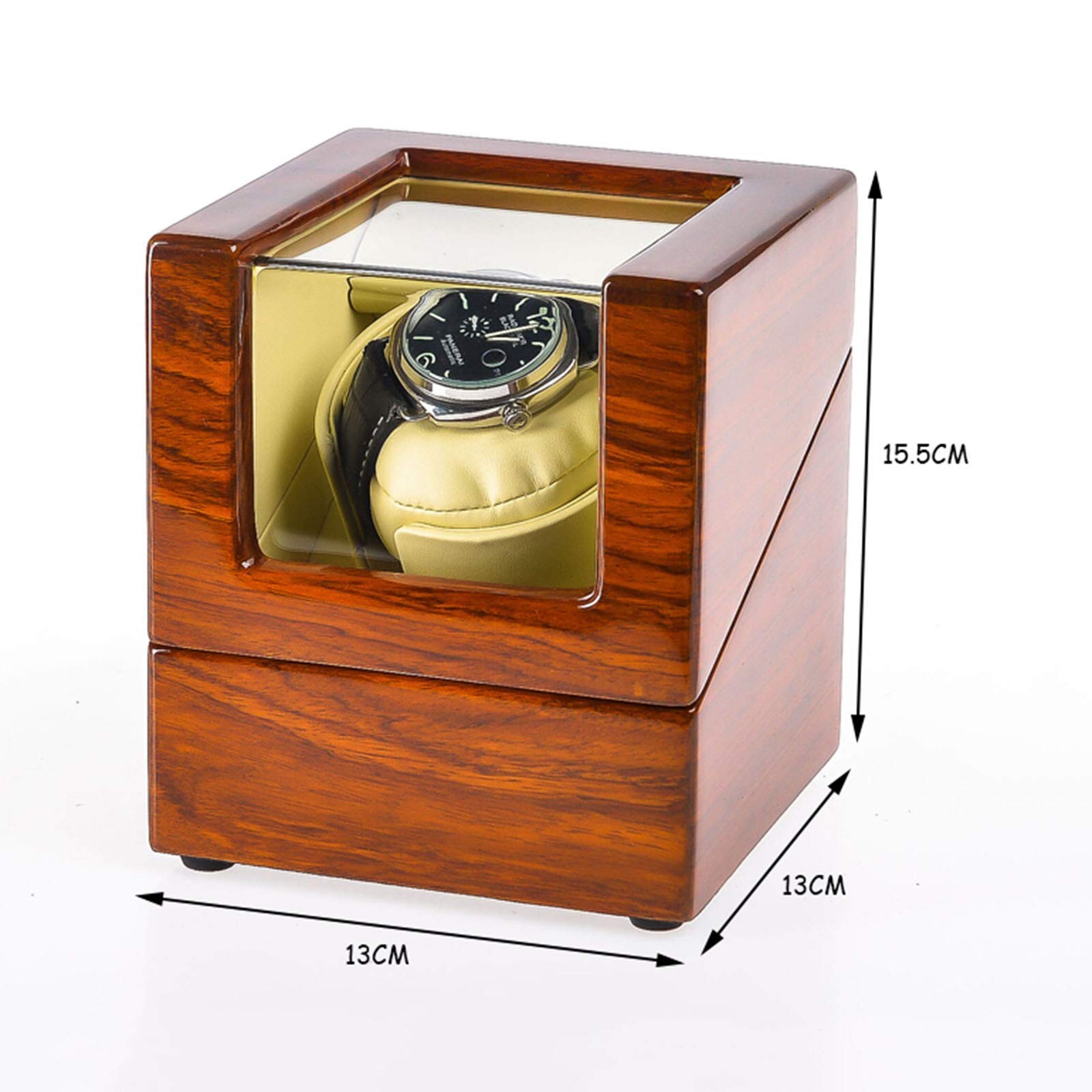 Guarda Winder Single Watch Winder per Orologi Automatici, con Moto Super Tranquillo Peluche Flessibile Peluche Adatto Signora e Orologi Meccanici di archiviazione Display Casella