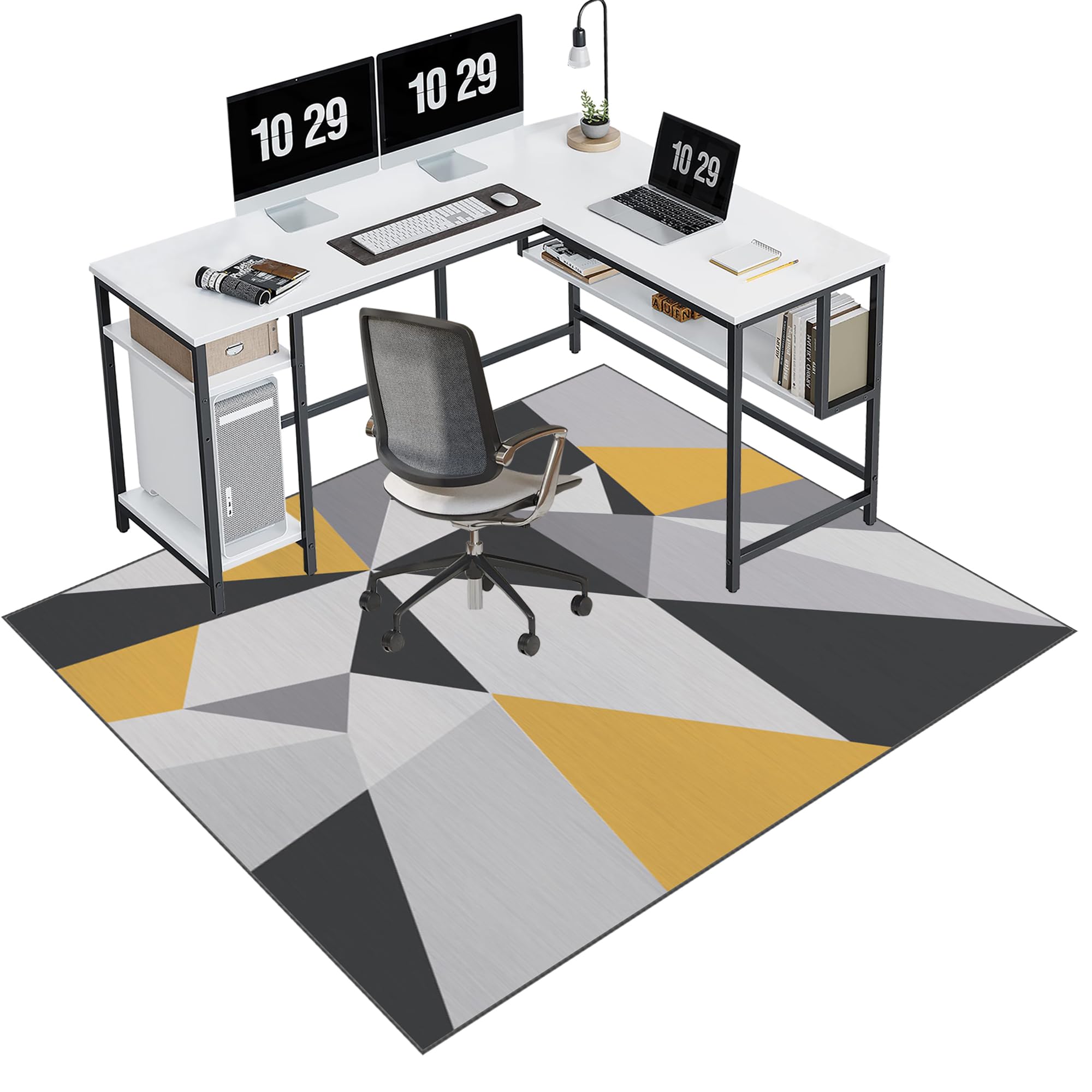 EYKWKB Office Chair Mat for Hardwood Floor, Desk Chair Mat for Carpeted Floors, Gaming Rug, Home Office Gaming Chair Mat, Carpet Protector Floor Mat, Floor Protector for Rolling Chair 120 x 150 cm