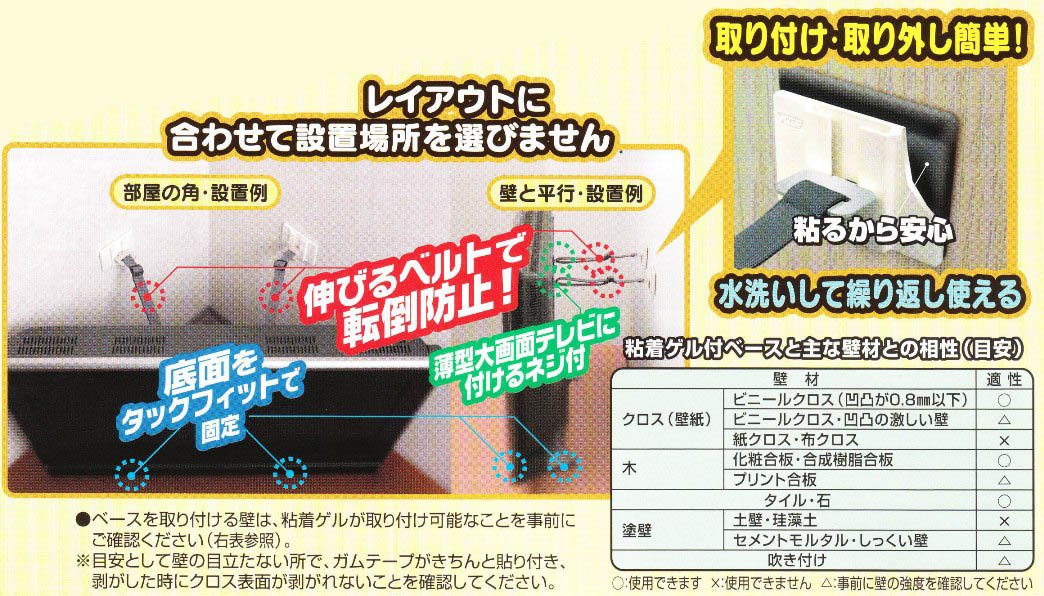 Amazon.co.jp: 北川工業 キタリア 薄型大画面テレビ用転倒防止固定具