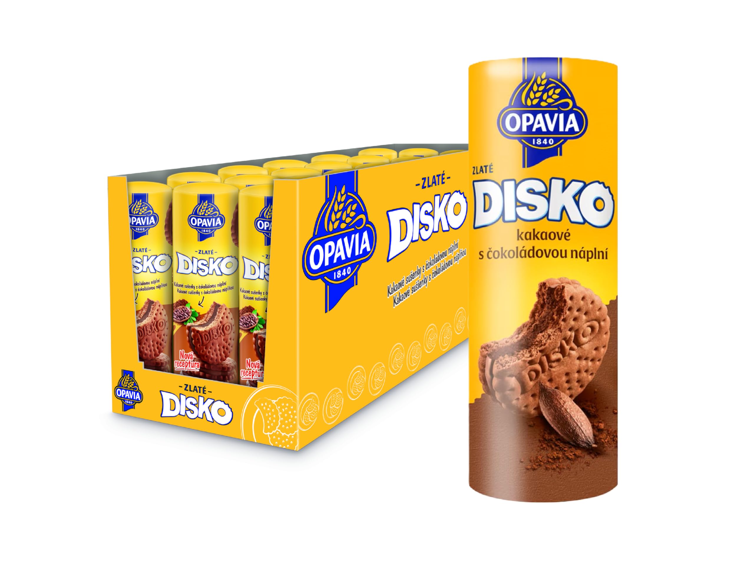 Opavia Disko – Biscuits au cacao fourrés au chocolat, 18 × 169 g (3 042 g)