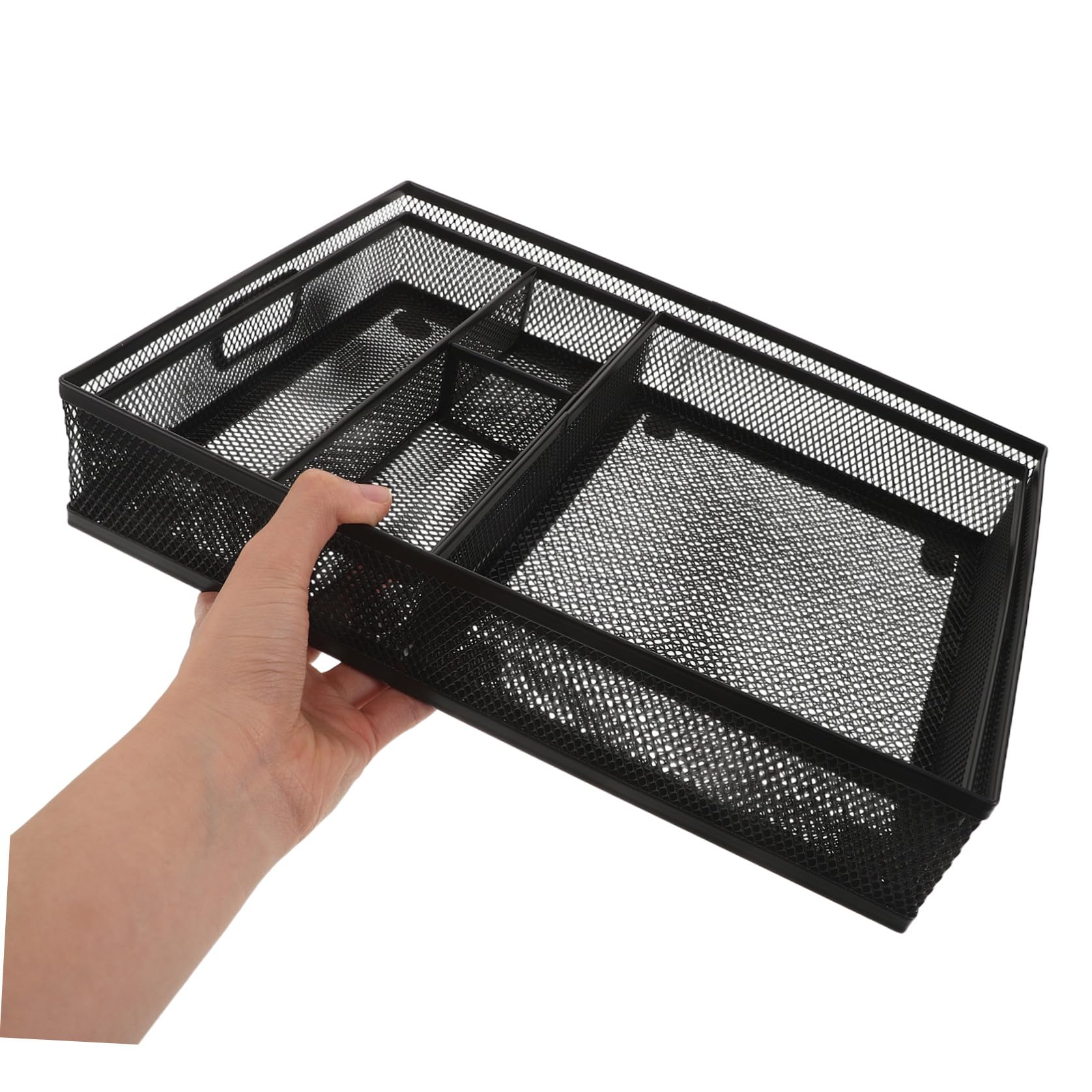 3 Pezzi Organizzatore da Scrivania in Rete con Scomparti per Documenti e Cancelleria Cassetto Porta Oggetti Multifunzione per Ufficio e Casa