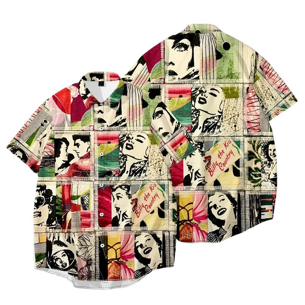 Hawaii Camisa Hombres Hawaiian Camisa Impreso Playa Solapa Camisa Casual Verano Manga Corta