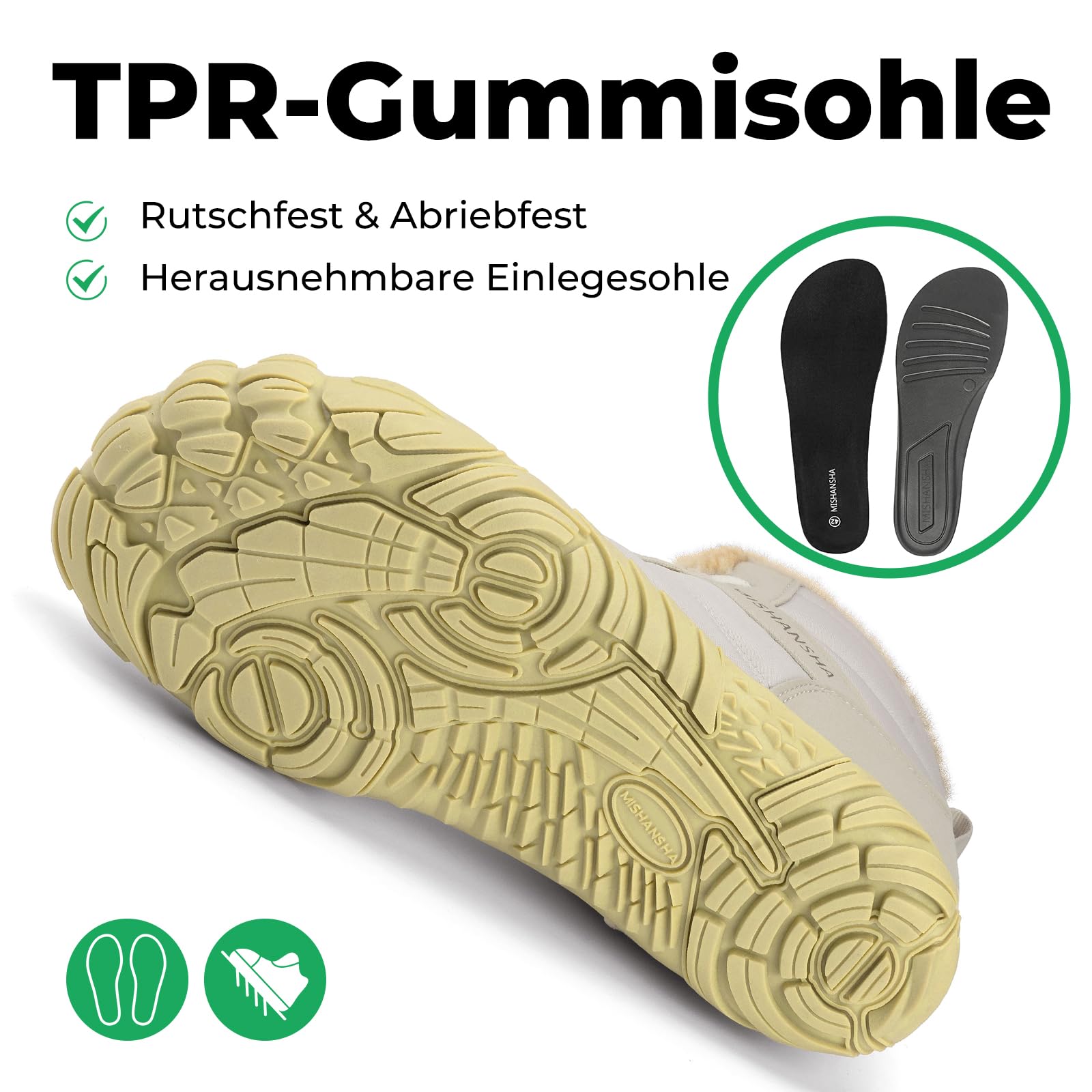 Mishansha Winter Barfußschuhe Warm Gefüttert Winterschuhe für Herren Damen Gr.36-48