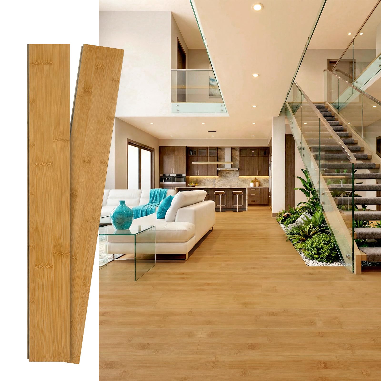 Bambusboden Klickdielen 960x96x15 mm honighell 1,84 m²/Paket