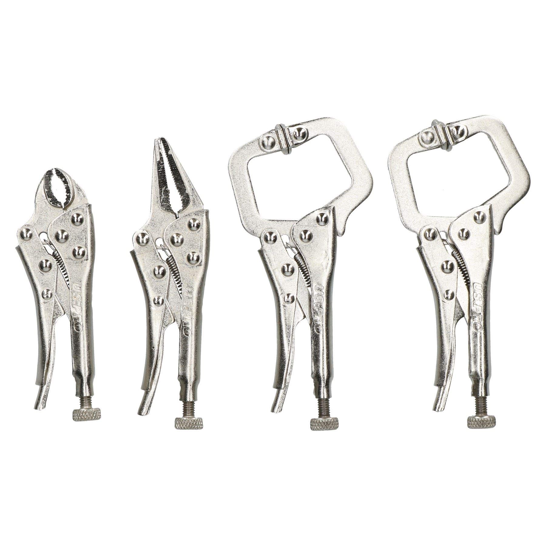US PRO 4Pc Welding Mini Vice Locking C Clamps & Pliers Mole Grips B1998