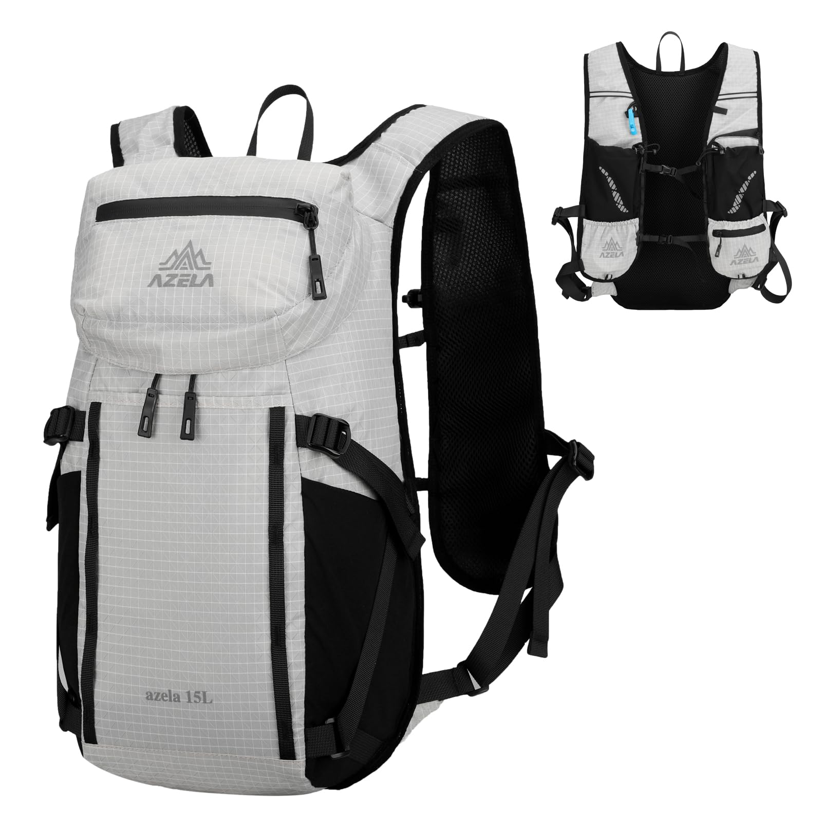 TRIWONDER Hydration Backpack Bike Rucksack Lightweight Breathable Hiking Daypack for Cycling Running Camping Trekking Travel (Grey)