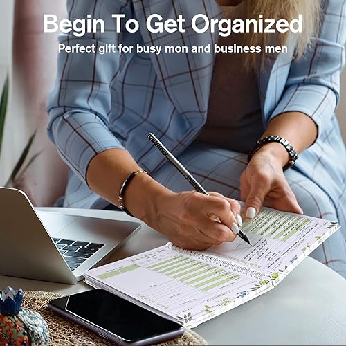 Miniatura 6 de Agenda diaria, agenda sin fecha con lista de tareas, planificador de trabajo en espiral para hombres y mujeres, lindo planificador de citas, agenda