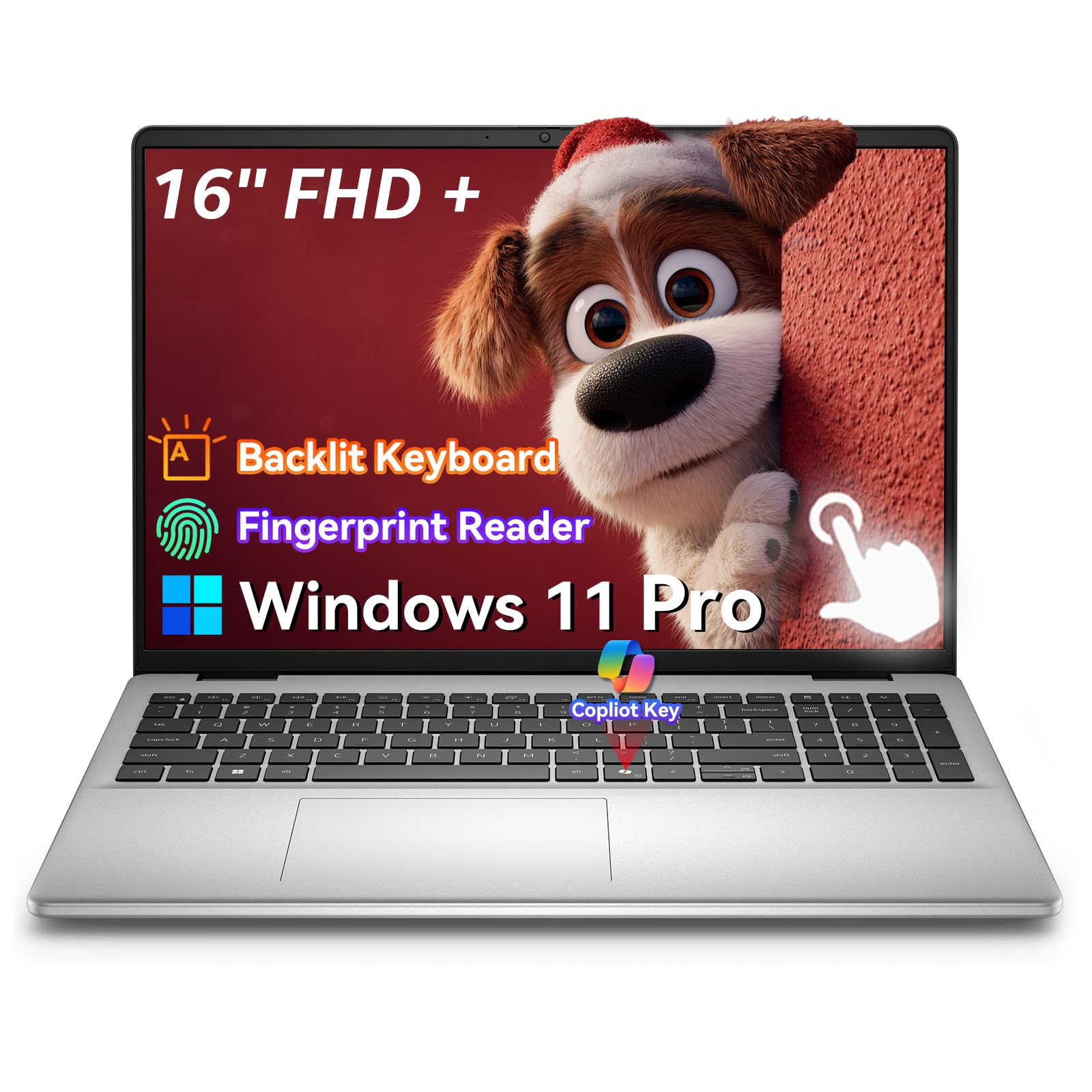 16 Touchscreen Laptop DC16251, Intel Core 7 150U(up to 5.4 GHz), 32GB DDR5, 1TB SSD, 16:10(1920 x 1200) 300 Nits Display, Fingerprint & Backlit KB, Win 11 Pro, Copilot Key, for Business & Student