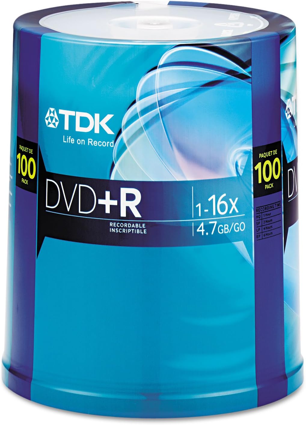 TDK 16X DVD+R 100PK Spindle