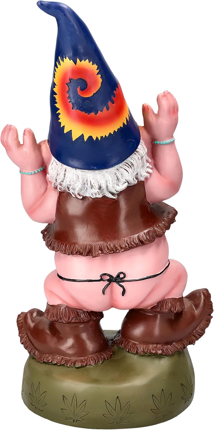 Pacific Giftware Free Spirited Pot Smoking Happiness is Home Grown Garden Gnome Statue 10H