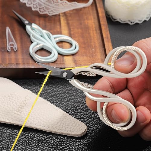 Miniatura 5 de Tijeras de costura pequeñas, tijeras de precisión de punta afilada para manualidades, costura, bordado, punto de cruz, detalle de ganchillo, corte