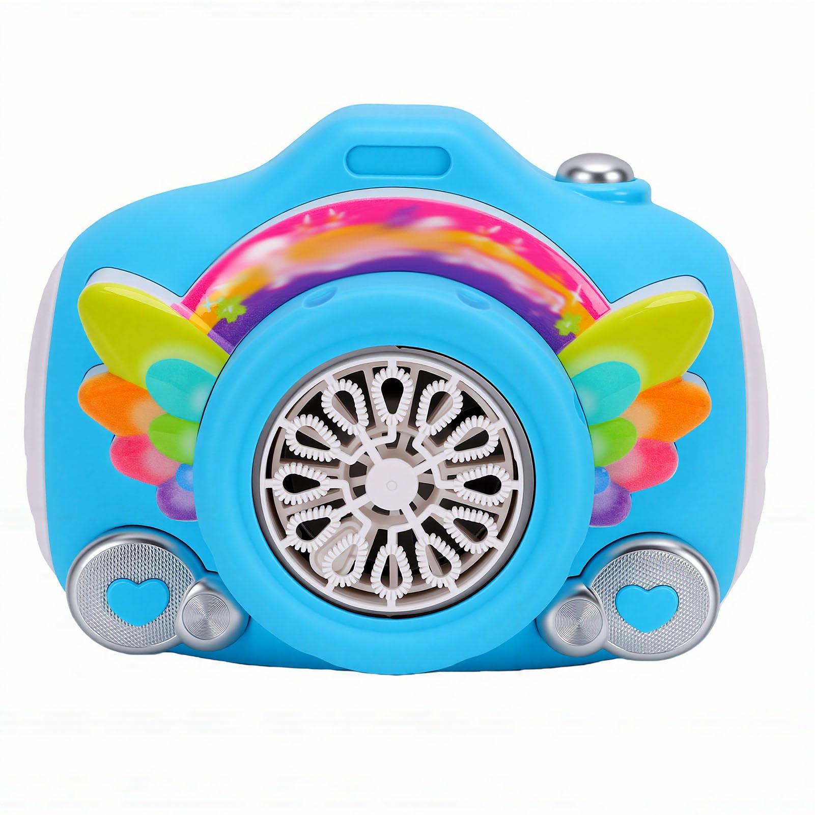 Qudinip Rechargeable Kids Bubble Camera with Ergonomic Handle One Button Operation for Indoor Outdoor Fun, Portable 5.12x3.94in, 500mAh Battery, Durable Plastic (Blue)
