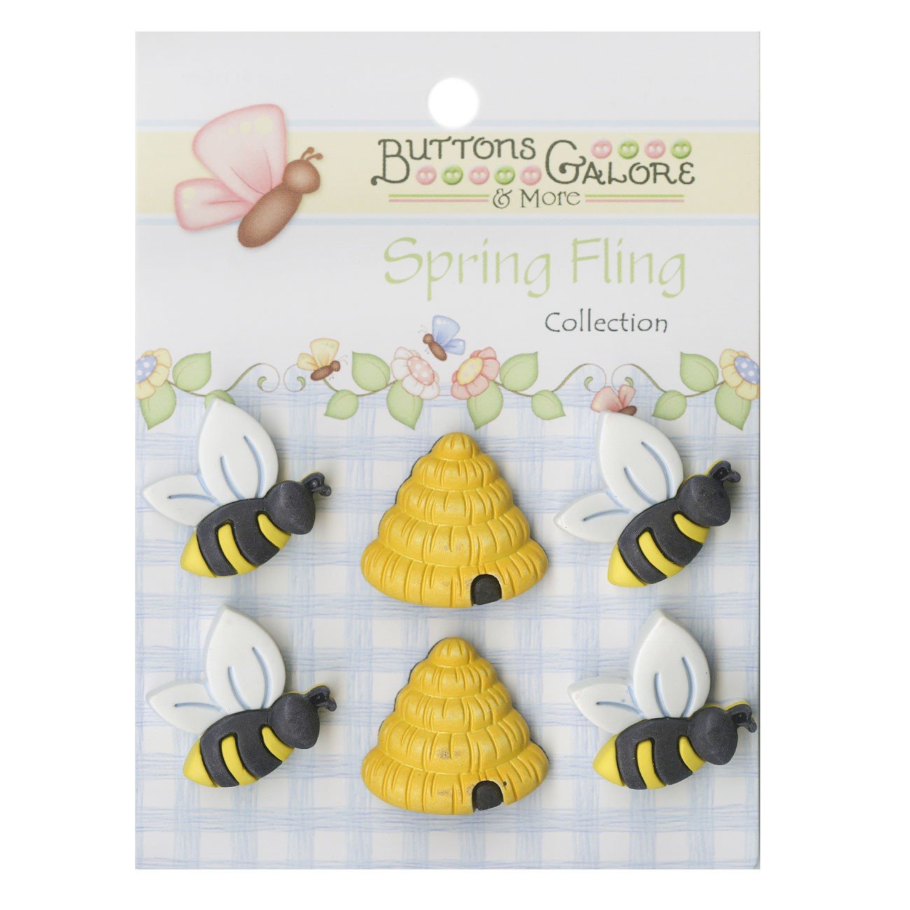 Buttons Galore "Busy Bees Durable Plastic Stylish Button, Multi-Colour