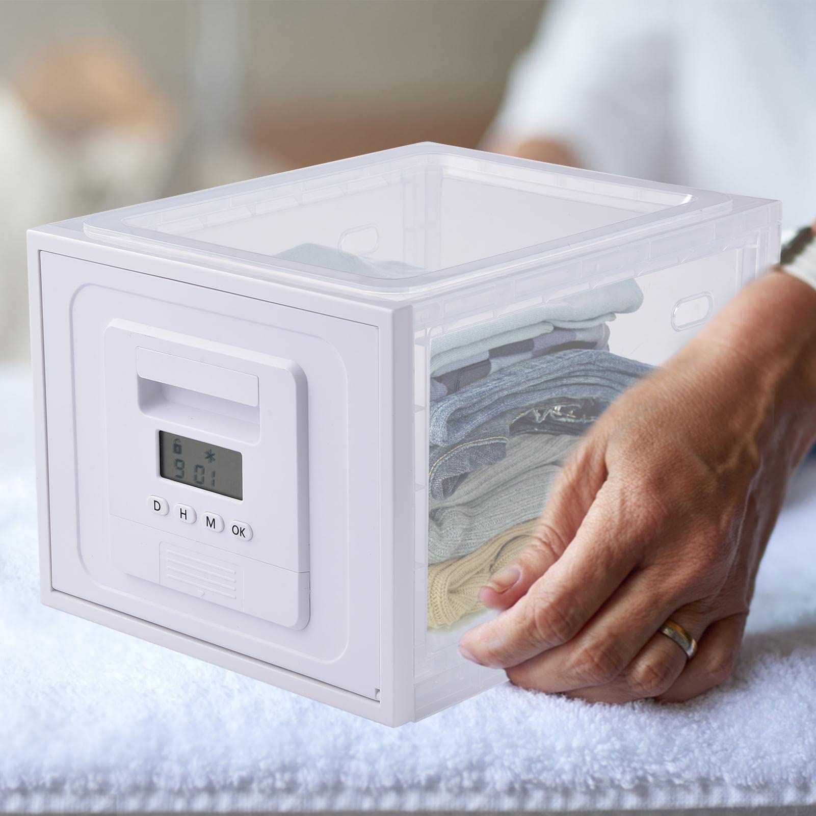 Cassette di blocco per articoli personali - organizzatore di archiviazione | bloccabile | Contenitore sicuro per alimenti per cucine, frigoriferi, medicine, bottiglie di prescrizione per bambini, scatol