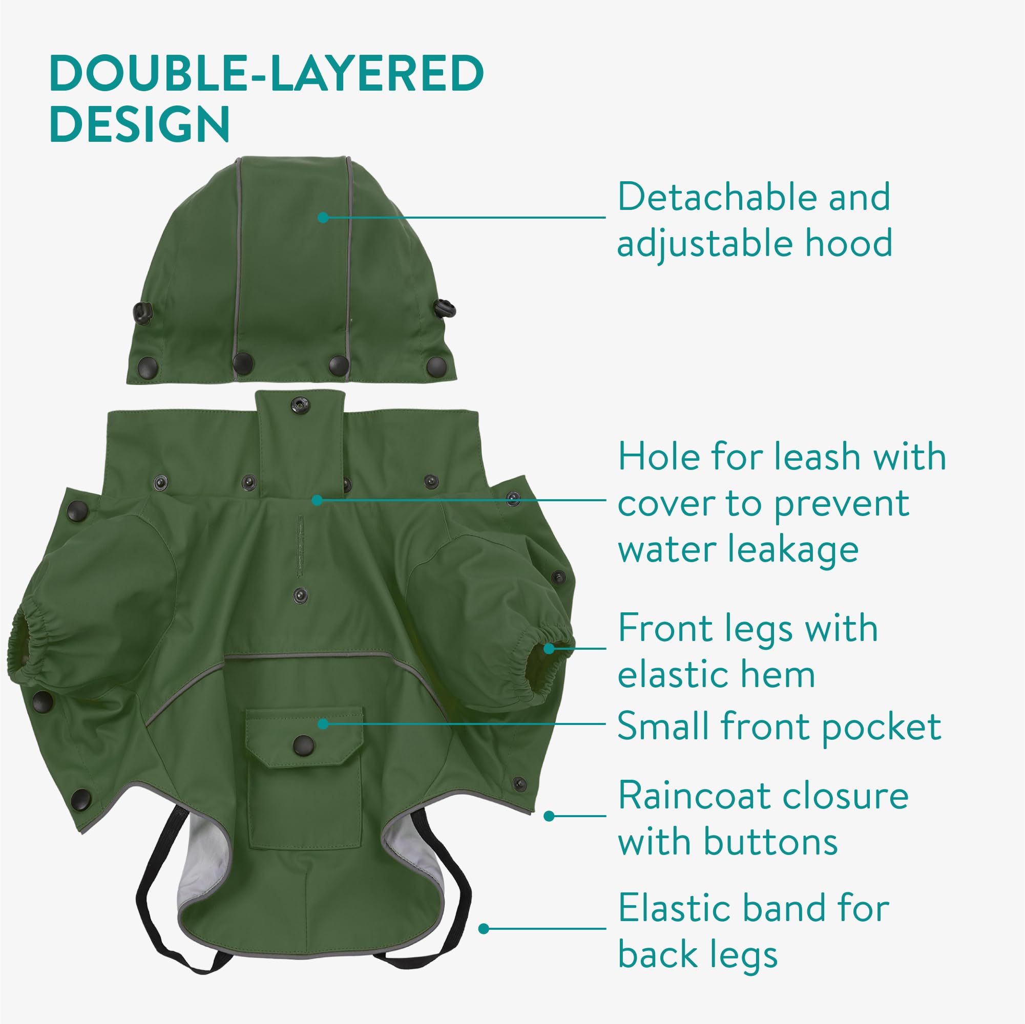 Navaris Manteau Impermeable pour Chien - Vetement de Pluie Imperméable pour Chien Petite et Grande Taille du XS au XL - Veste Cire de Protection
