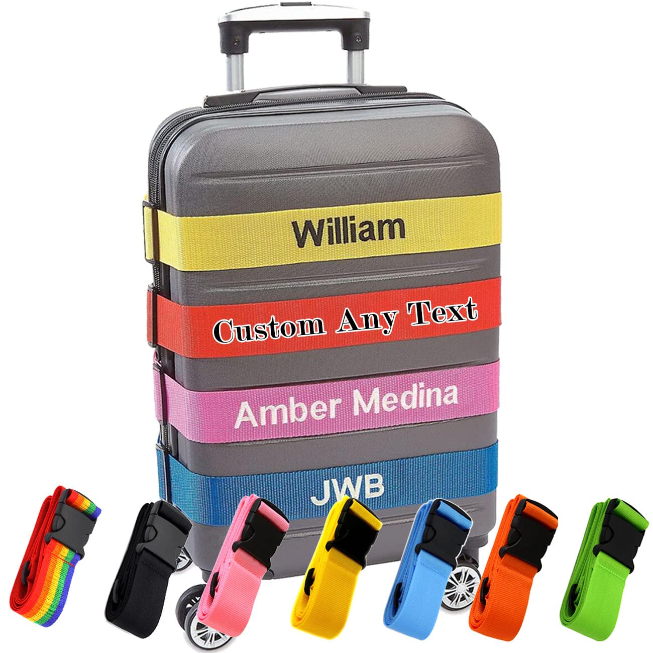 VectWaby Personalized Luggage Straps, Customized Suitcase