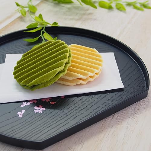 Miniatura 2 de Bandeja para servir té con diseño de flor de cerezo, con forma de media luna, 8.8 x 7.8 pulgadas, fabricada en Japón
