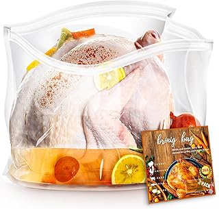 Brining Bags for Turkey, 2 Pack, 26"×22", Extra Large Turkey brine bag Holds up 35lb, Thickened Brining Bag with 2 Cotton Strings, Double Zip-lock Seal Brine Bags for Turkey, Chicken, Beef, Pork, Ham