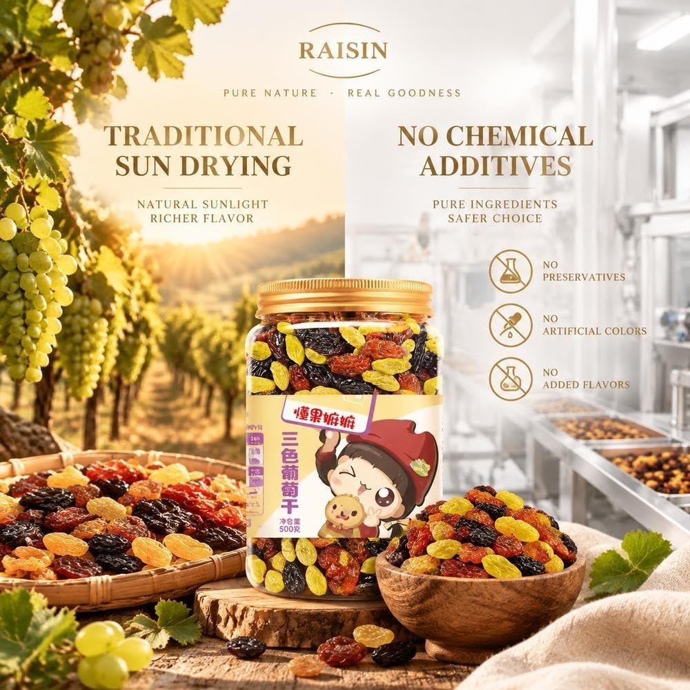 Pasas Tricolor Sin Semillas Tarro 500g