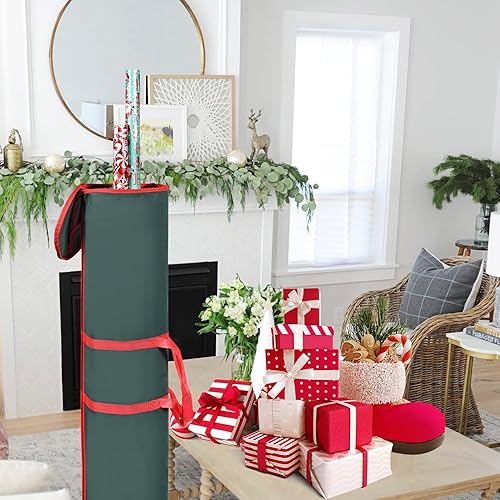 Miniatura 5 de ProPik Bolsa de almacenamiento de papel de regalo, organizador de papel de regalo, paquete de 2 unidades para almacenar hasta 48 rollos de 40