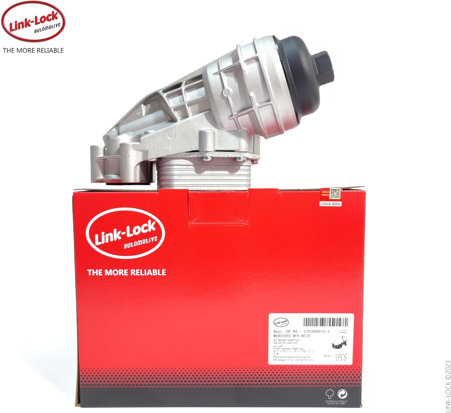 LINK-LOCK Aluminum Alloy Integrated Molding Engine Oil Filter Housing with FKM Gasket Sealing A2701800610 2701800610 For Mercedes-Benz M270 A180 A200 B200 CLA200 GLA260 CLA260 W246 X156 W176