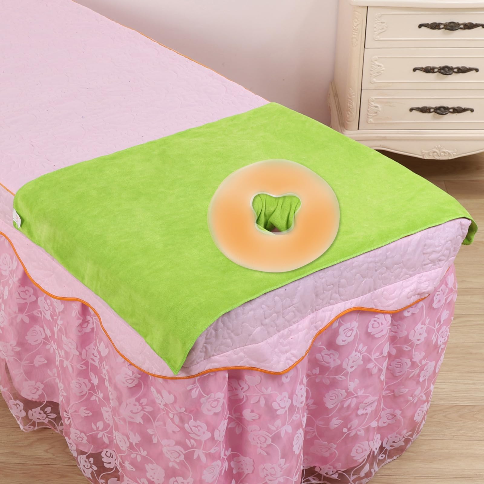 Coussin Facial en Silicone Orange Confortable Appui Face Bas pour Spa et Centres, pour Massages et Soins du Visage