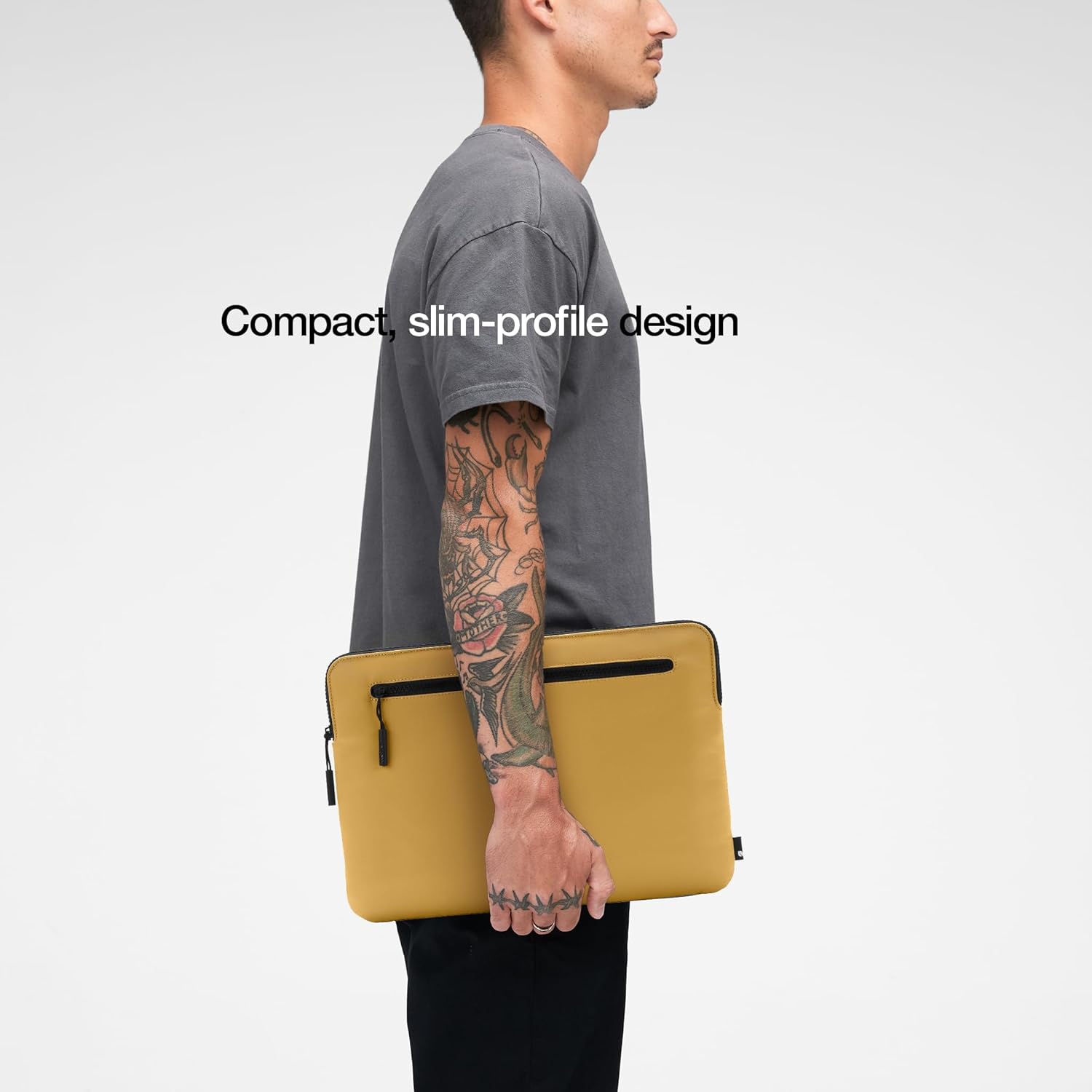 Incase Compact Laptop Sleeve with Flight Nylon - 13 inch Laptop Sleeve for MacBook Air - Faux Fur Lining, Lightweight, Durable, Weather Resistant, Slip Pocket for Accessories - Sunflower Yellow - Image 4