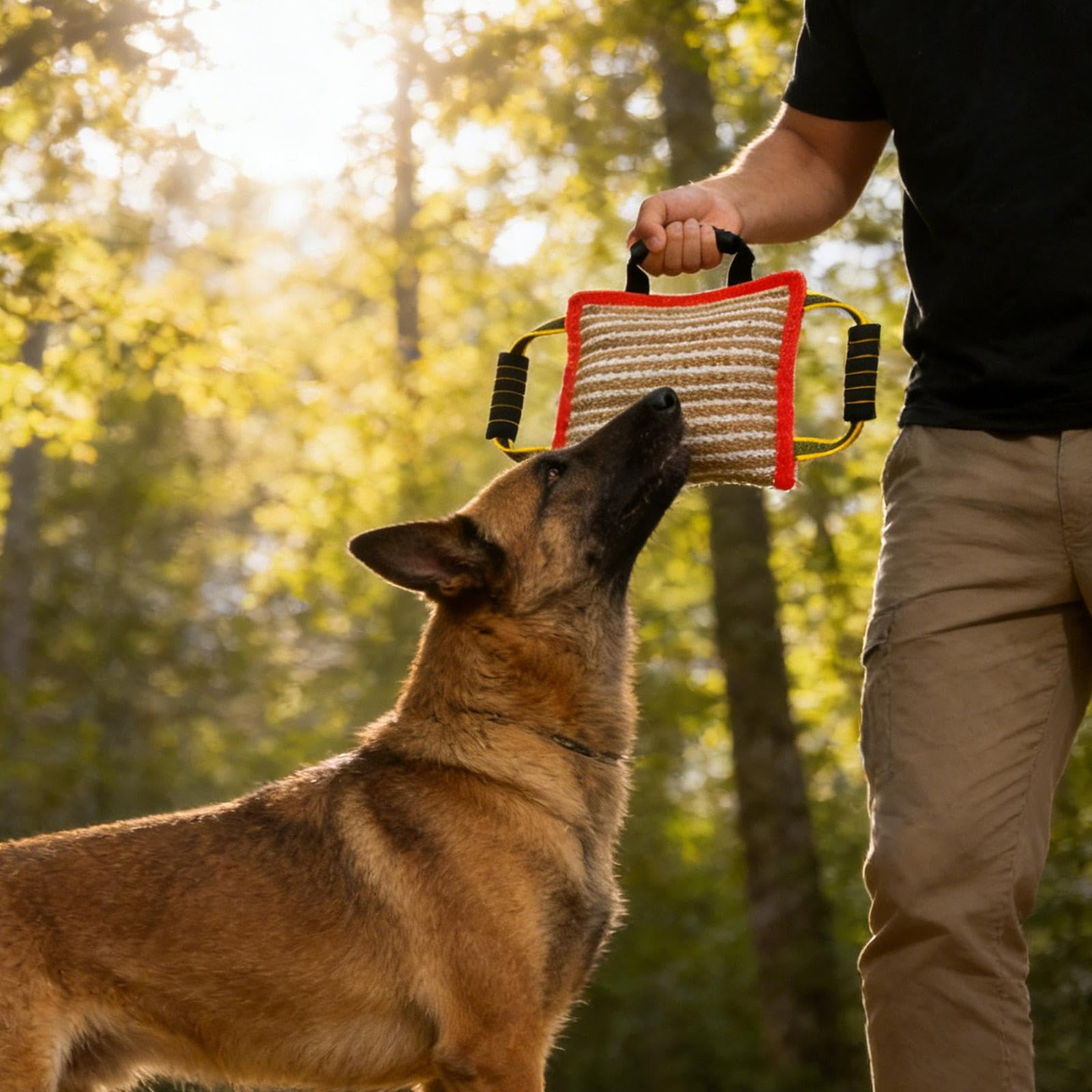 Mordedor para Perros Almohada de Perro Jute Accesorio Robusto Entrenamiento Asa Fácil Agarre Adecuada para Mejorar Obediencia Juegos Interacti