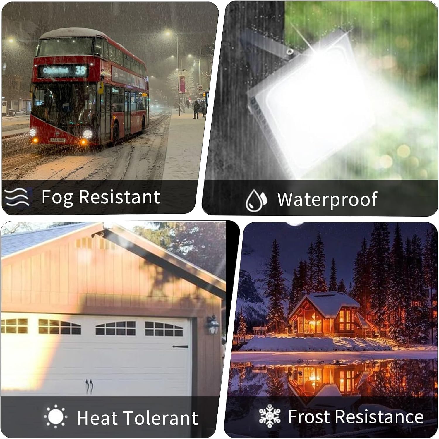 Foco LED De 50 W For Exteriores, Superbrillante, 5000 Lm, 72 Luces De Seguridad, Luz De Día Blanca De 6500 K, IP65, De Trabajo Impermeable, For Garaje, Jardín, Patio, Campo Deportivo(6pcs,400W)