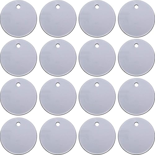 SATINIOR Stamping Blank Tags, 1 Inch Round with Hole Aluminum Blanks Tags (100)