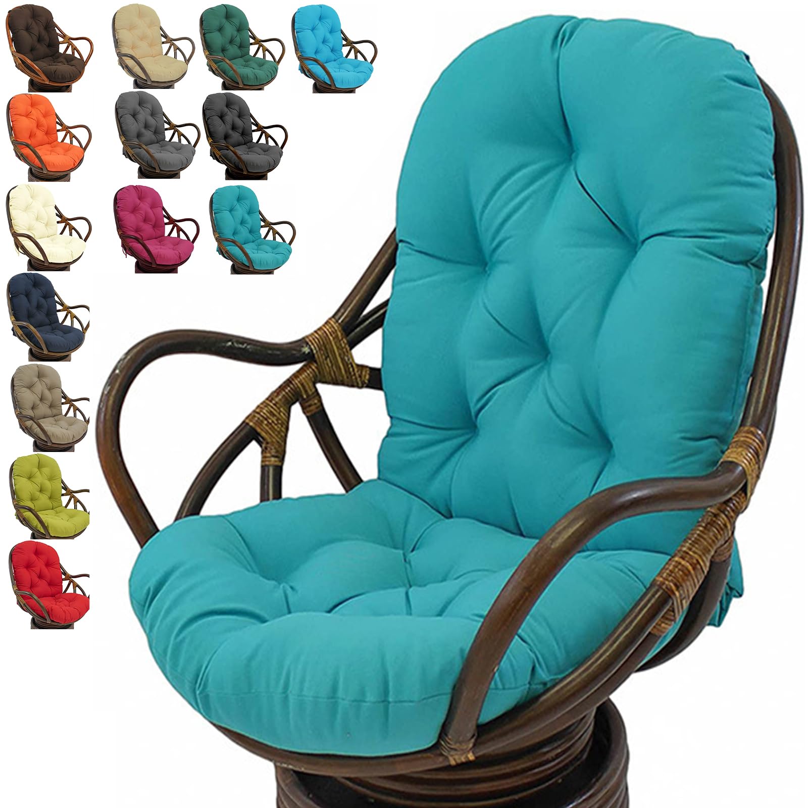 FUYAO Outdoor Swivel Rocker Cushion, Waterproof Improved Comfy Hammocks Papasan Chair Cushion, Rocking Chair Cushion Tufted High Back, For Rattan Swing Wicker Rattan Egg Chair