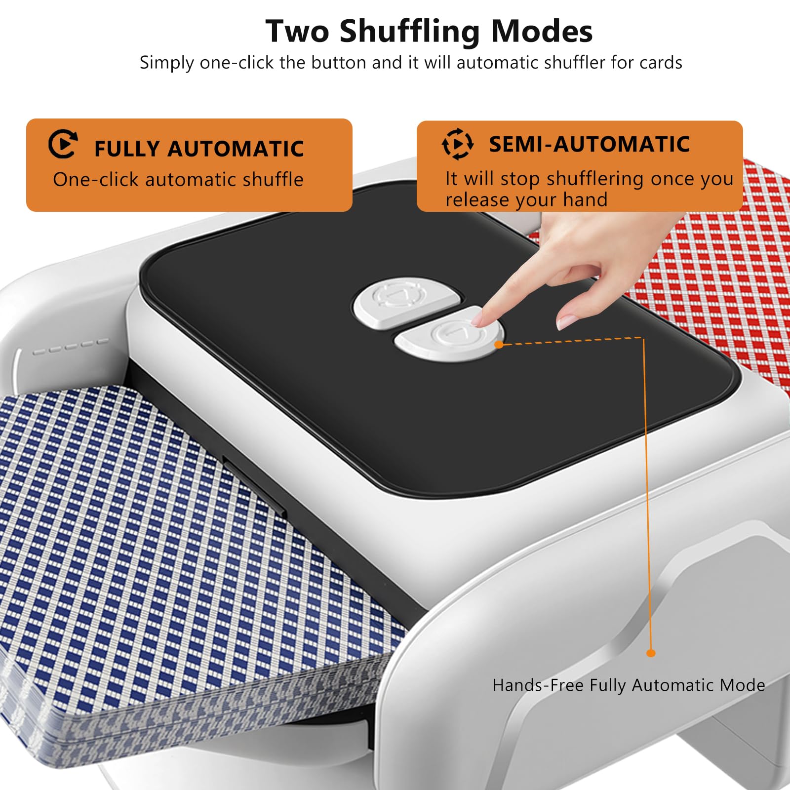 GONSIR Card Shuffler-Rechargeable One-Click Automatic Card Shuffler for 1-2 Decks, Low Noise & Efficient Shuffling Machine, Portable Electric Card Shuffler for Poker, UNO, Blackjack, Skip-Bo, Phase 10 3
