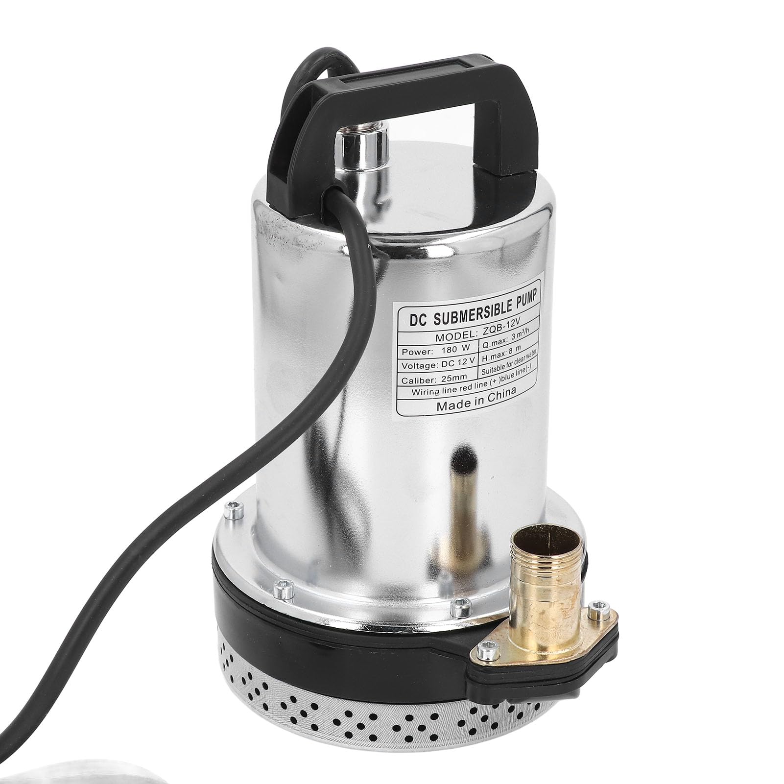 AUNMAS Pompa Sommersa DC 180W, Sollevamento 8m, Uscita 1 Pollice, Corpo in