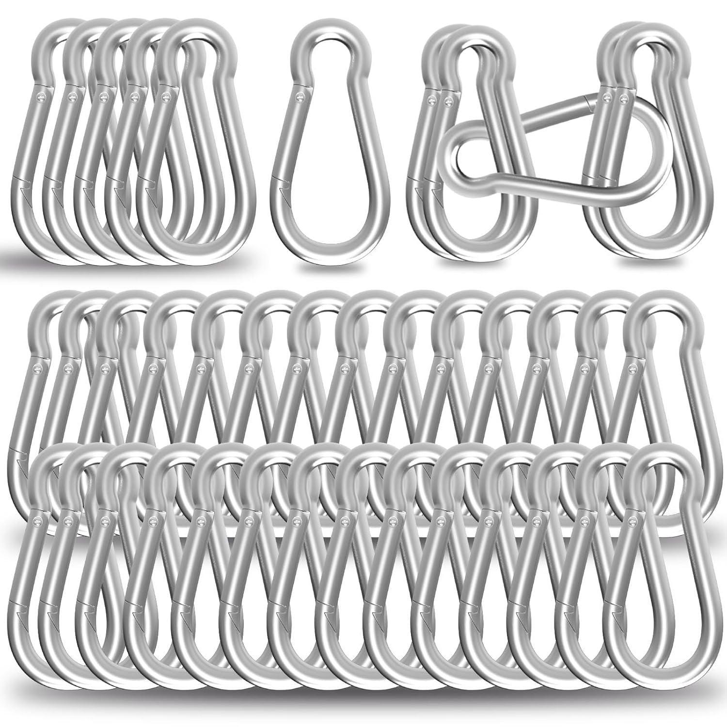 M6 Spring Snap Hook Carabiners, Heavy Duty Galvanized Steel