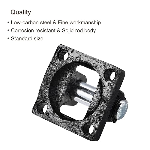 Miniatura 5 de PATIKIL Juego de 3 horquillas pivotantes para barra de cilindro de aire, soporte de montaje neumático para montaje trasero, color negro