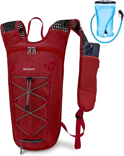 Miniatura 9 de Blue Quartz Mochila de hidratación con bolsa de agua de 2 L, mochila de agua de senderismo para mujeres y hombres, mochila ligera de ciclismo con