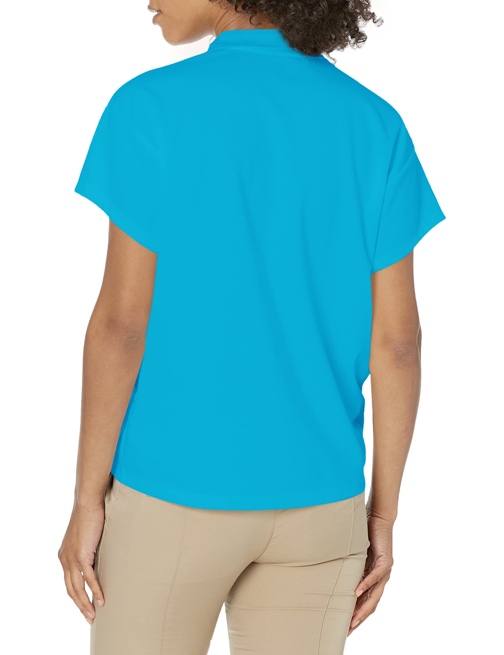 adidas Golf Women's Standard 3-Stripes Primegreen Polo Shirt, Sonic Aqua, M