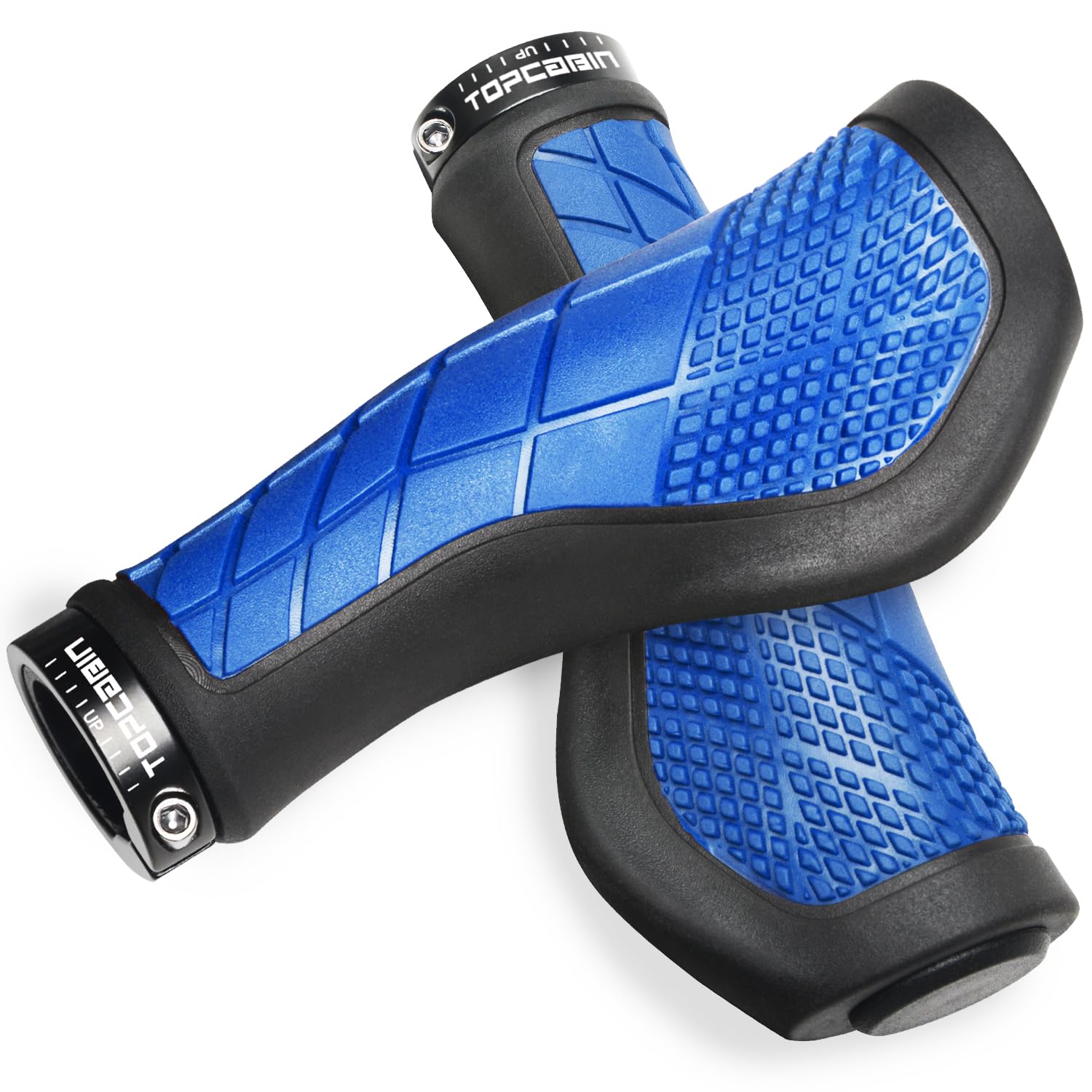Bike Grips,Ergonomic Design Two-Color Rubber Bicycle Handlebar Grips Widen Holding Bicycle Grips with Comfortable MTB Bike Handlebar Grips for Road Bike