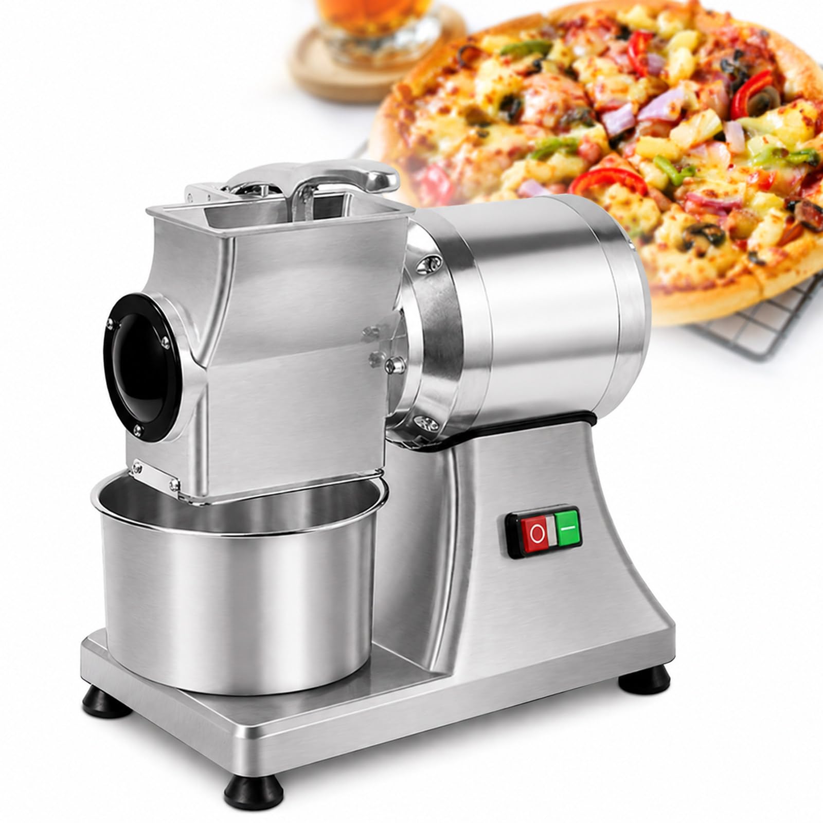 Elektrische Käsereibe, hohe Leistung, 550 W, 40 kg/h, stabile Basis für Parmesan, Semmelbrösel und kalte Butter, kommerzielle Küchenvorbereitungswerkzeug